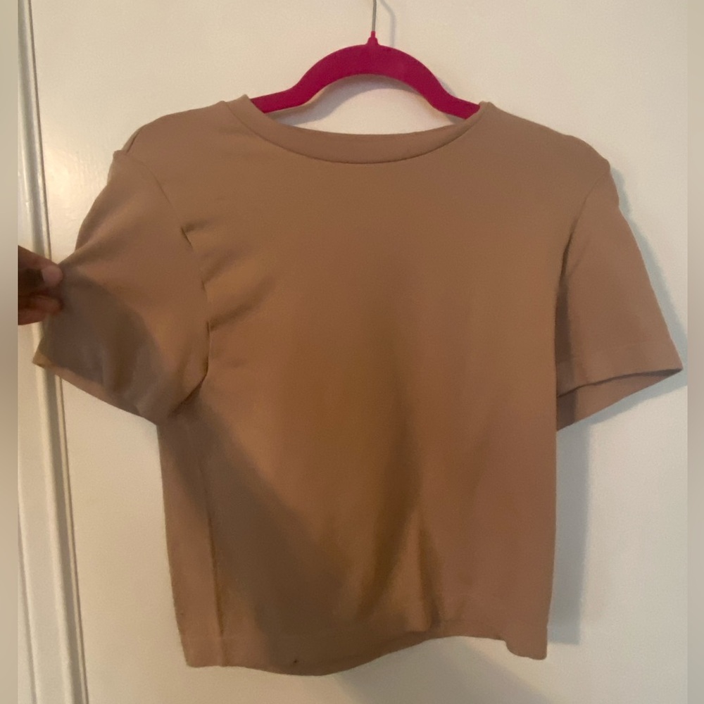 Cream Compression Fit Top